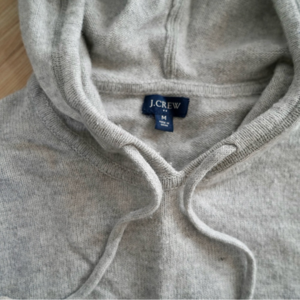 Men's J.Crew Grey Hooded Sweater - Size Medium